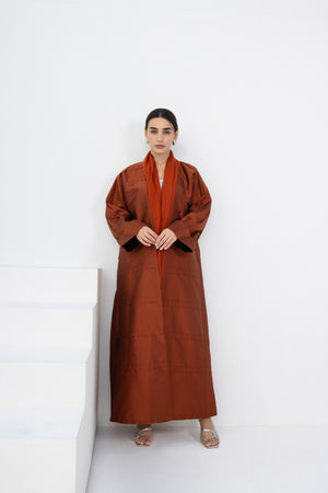 Blaze Abaya in Burnt Orange