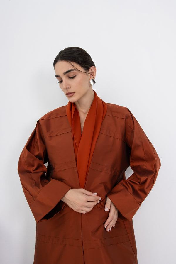 Blaze Abaya in Burnt Orange