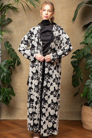 Blossom in black Abaya