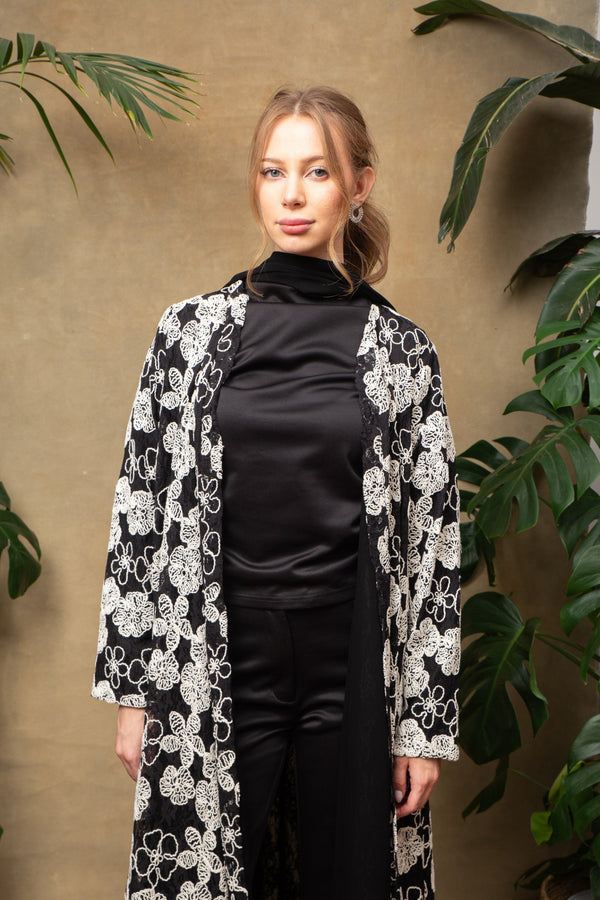 Blossom in black Abaya