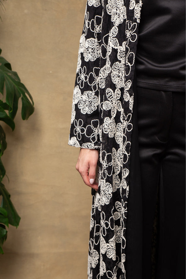 Blossom in black Abaya