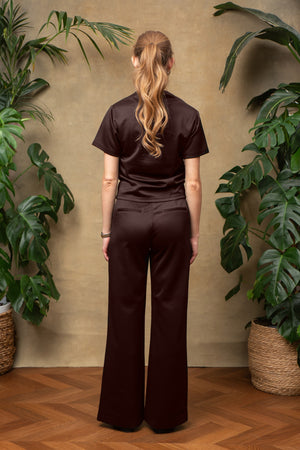 Camille Set in Brown Satin