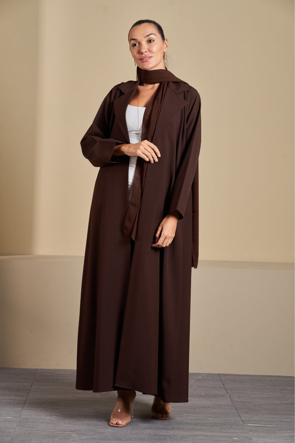 Cast Blazer Abaya in Brown