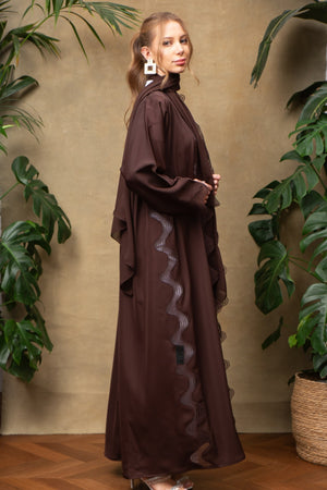 Celeste in Cocoa Lace Abaya