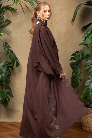 Celeste in Cocoa Lace Abaya