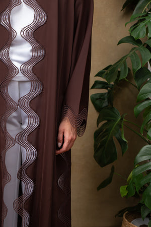 Celeste in Cocoa Lace Abaya