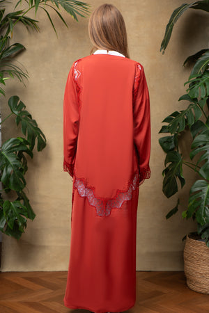 Colette in Amber Lace Abaya