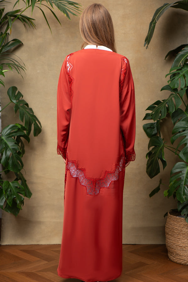 Colette in Amber Lace Abaya