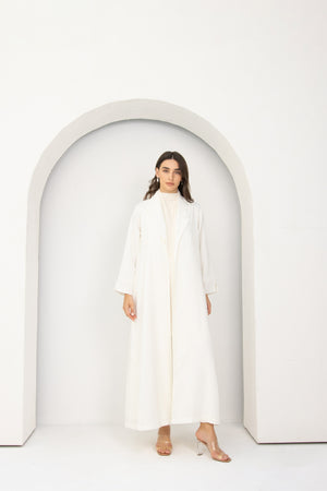 Double Collar Blazer in Off White