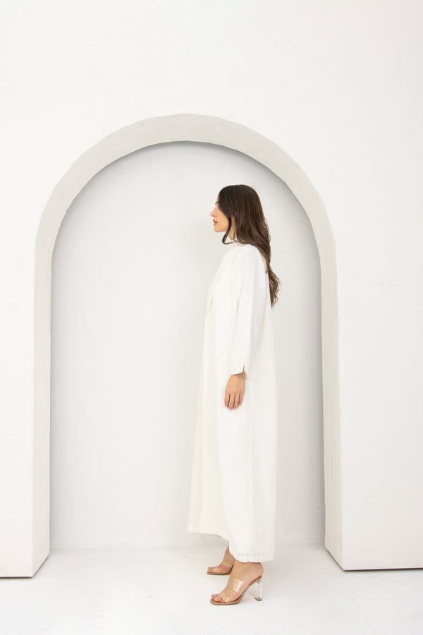 Double Collar Blazer in Off White