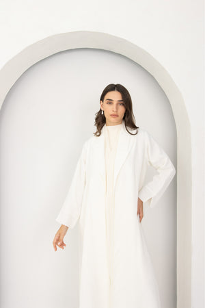 Double Collar Blazer in Off White