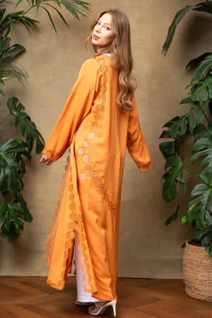 Elise in Citrus Lace Abaya
