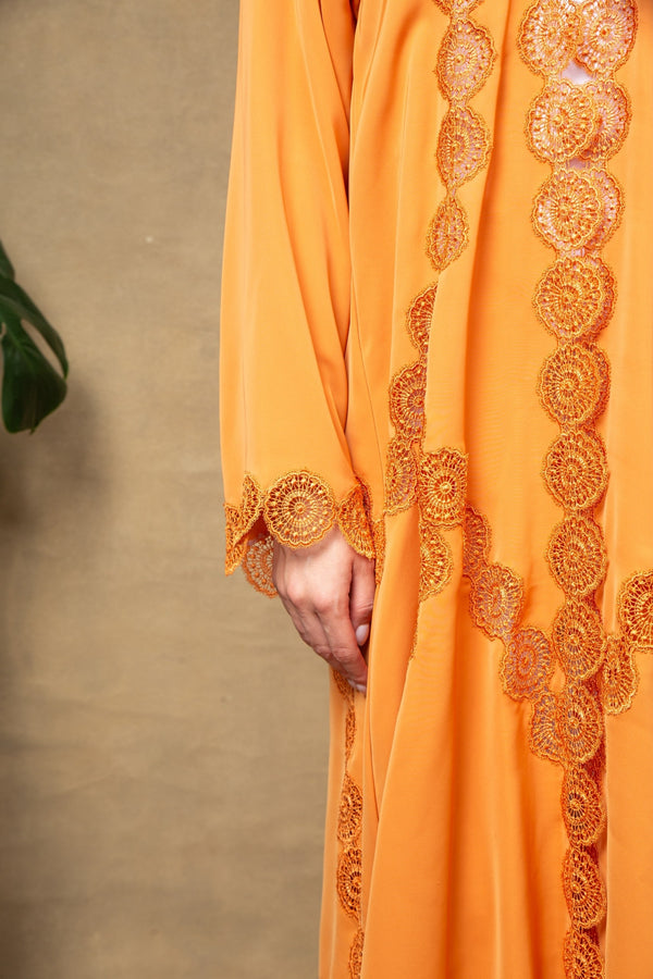Elise in Citrus Lace Abaya