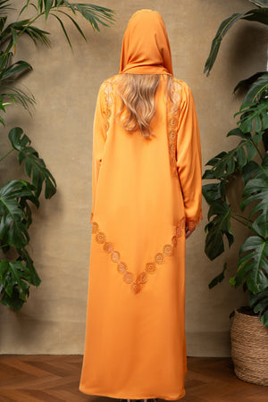 Elise in Citrus Lace Abaya