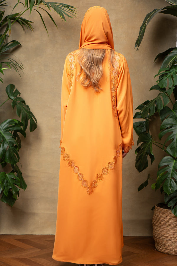 Elise in Citrus Lace Abaya