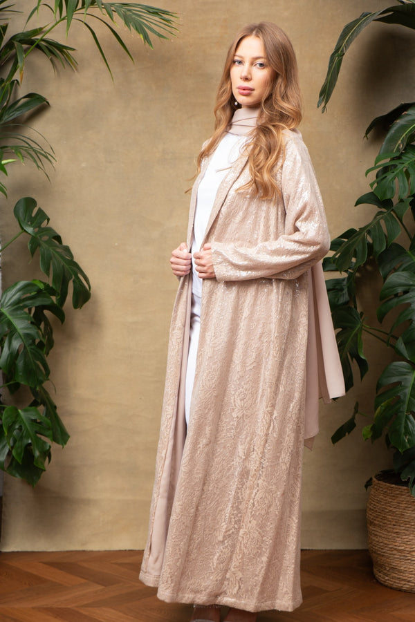 Lina in Champagne Abaya