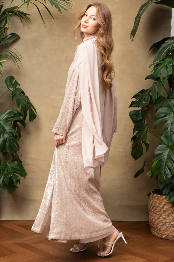Lina in Champagne Abaya