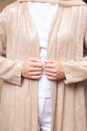 Lina in Champagne Abaya