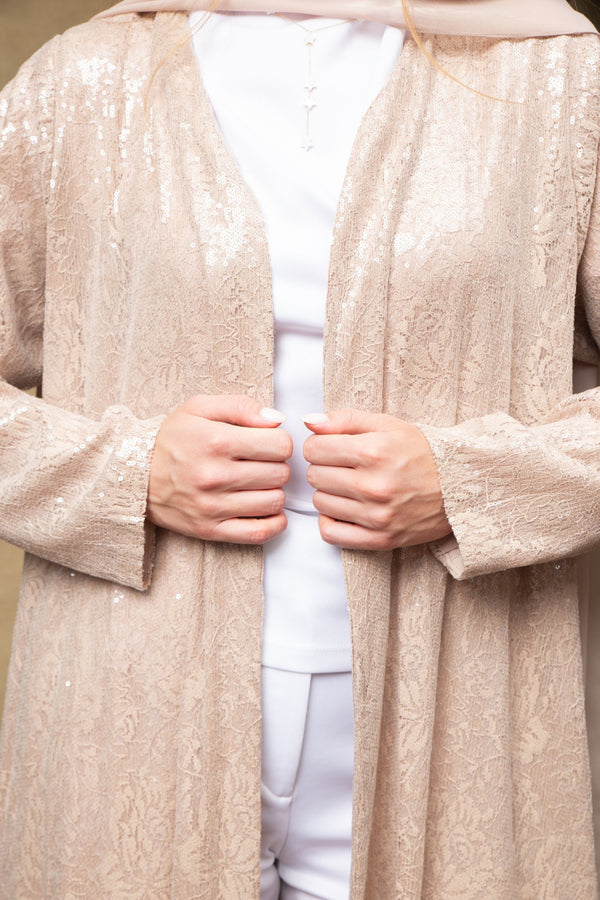 Lina in Champagne Abaya