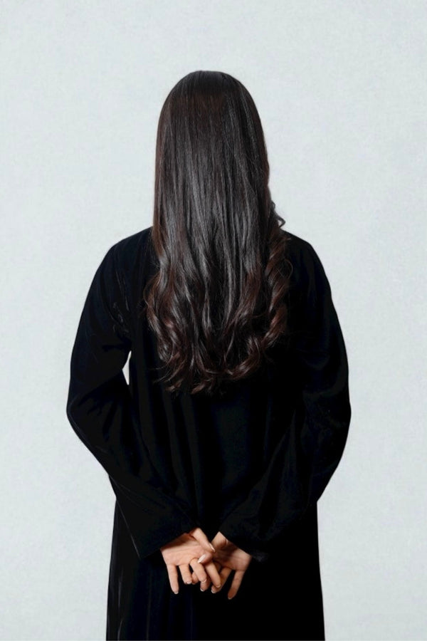 Ribboned Abaya in Black