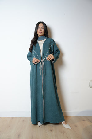 Ribboned Abaya in Blue