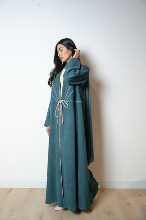 Ribboned Abaya in Blue