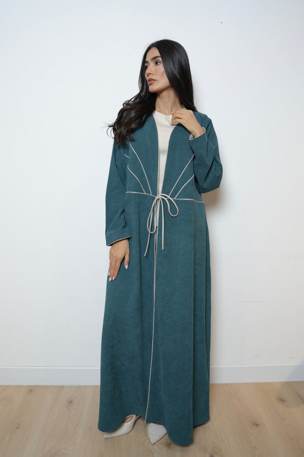 Ribboned Abaya in Blue