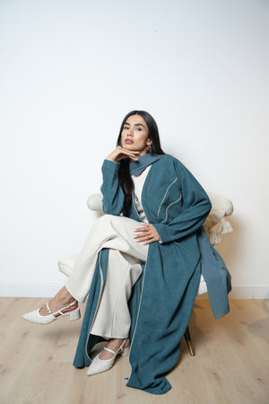 Ribboned Abaya in Blue