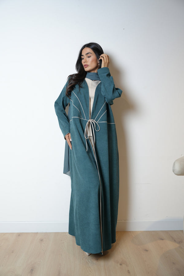 Ribboned Abaya in Blue