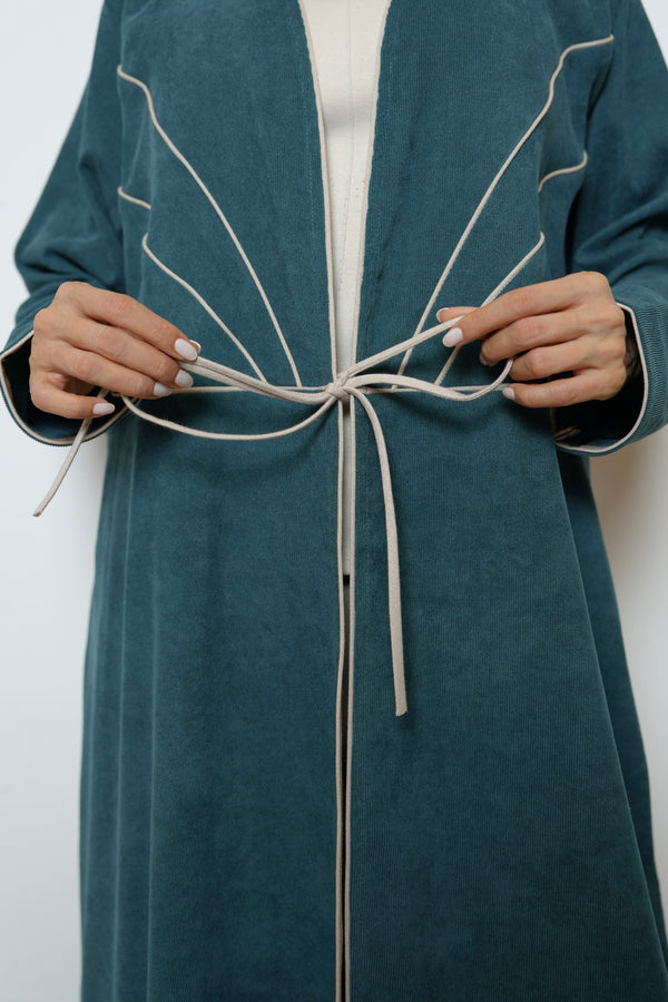 Ribboned Abaya in Blue