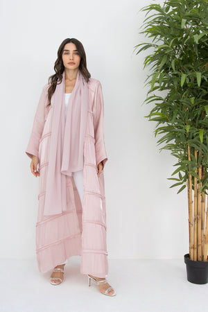 Shimmery Blaze Abaya in Pink