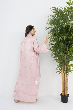 Shimmery Blaze Abaya in Pink