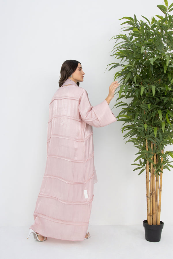 Shimmery Blaze Abaya in Pink