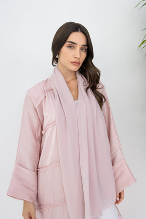 Shimmery Blaze Abaya in Pink