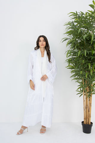 Shimmery Blaze Abaya in White