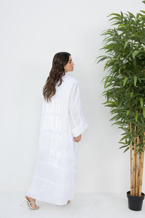 Shimmery Blaze Abaya in White