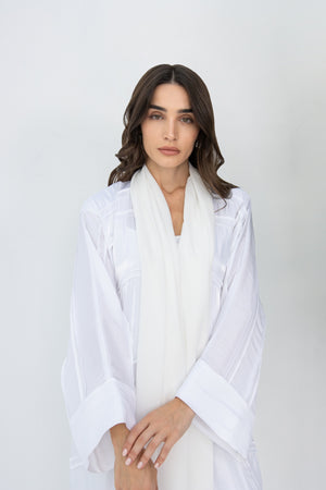 Shimmery Blaze Abaya in White