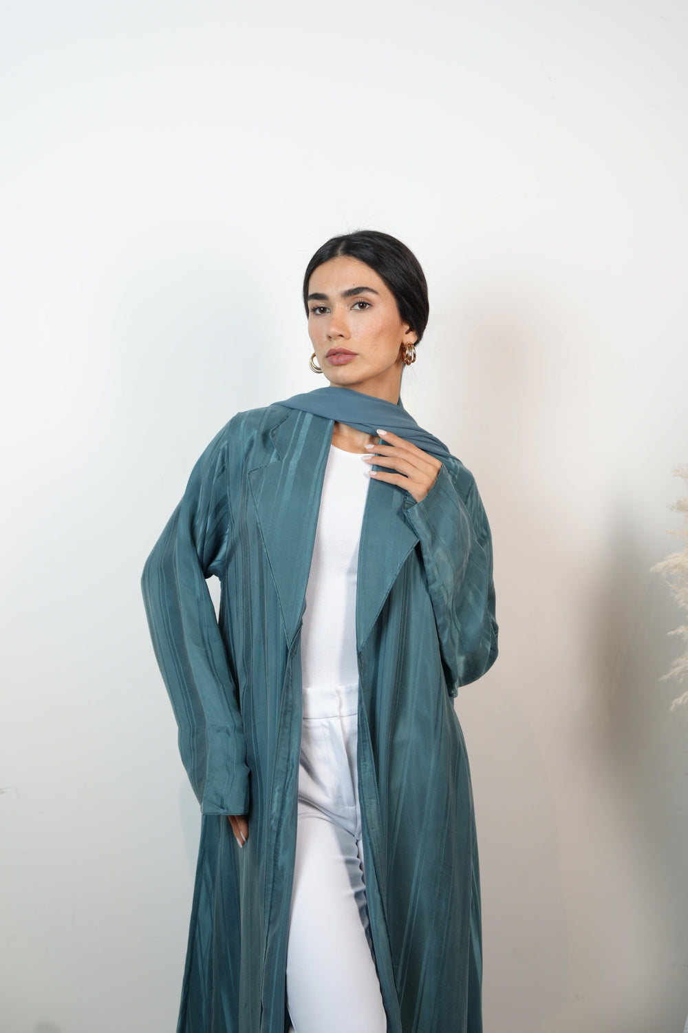 Skyline Pinstriped Abaya in Blue