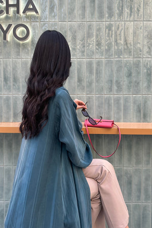 Skyline Pinstriped Abaya in Blue