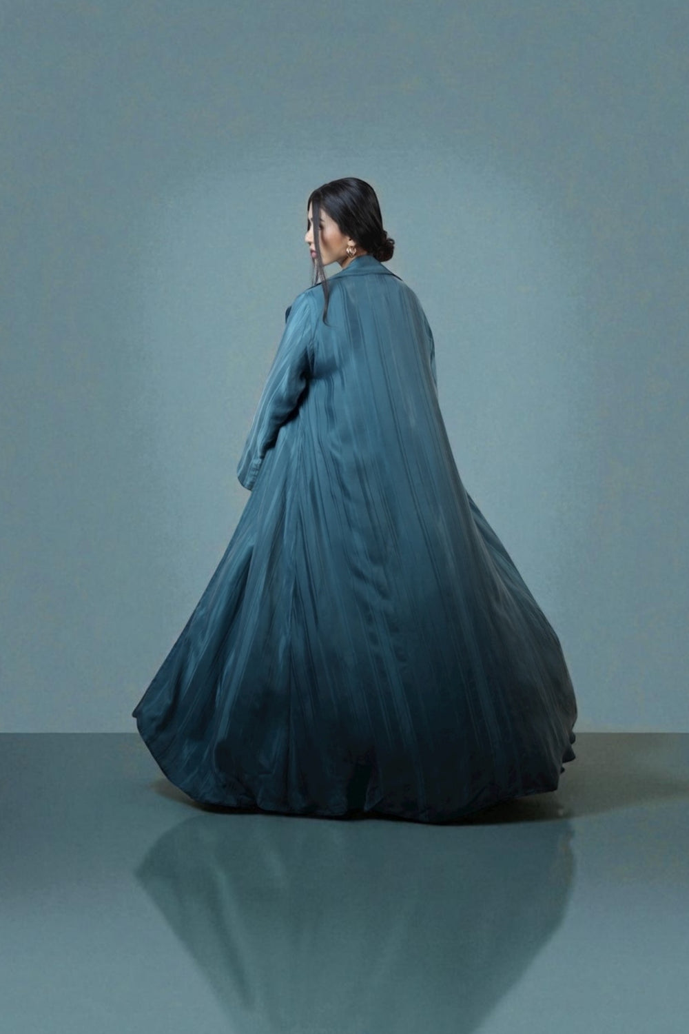 Skyline Pinstriped Abaya in Blue