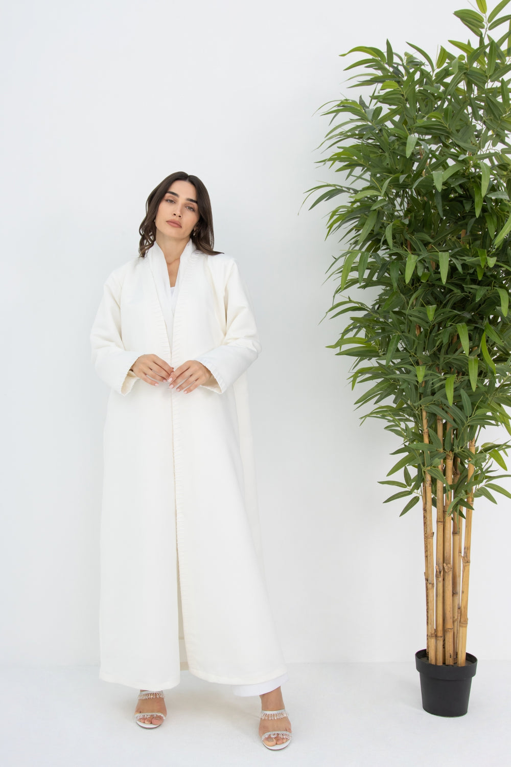 The White Stitched Abaya