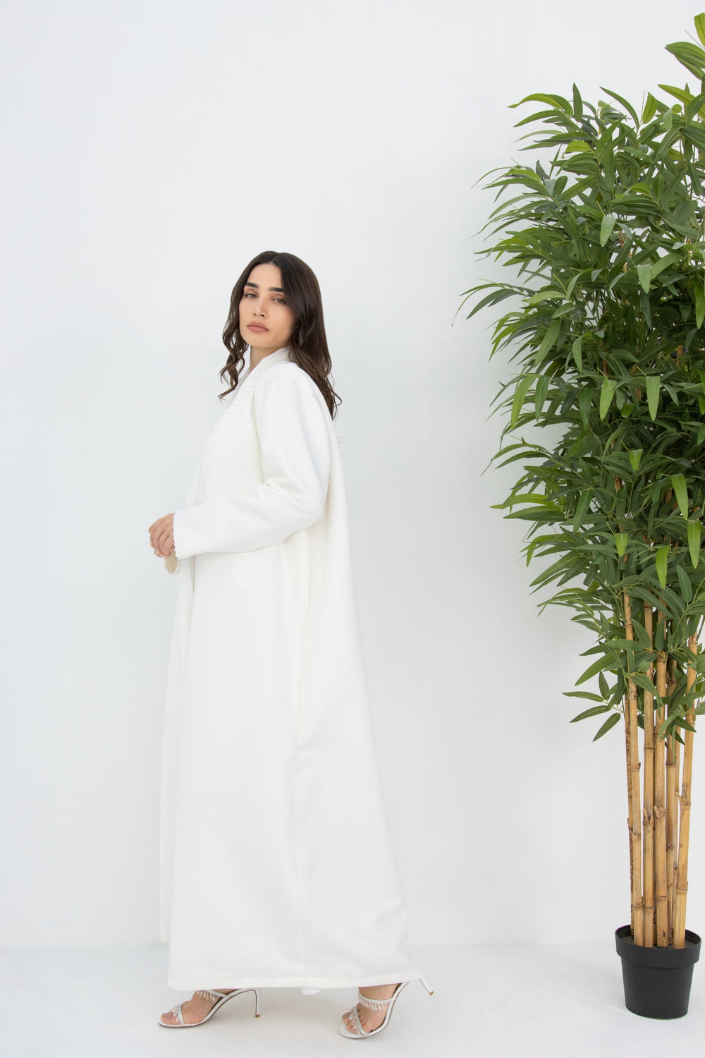 The White Stitched Abaya