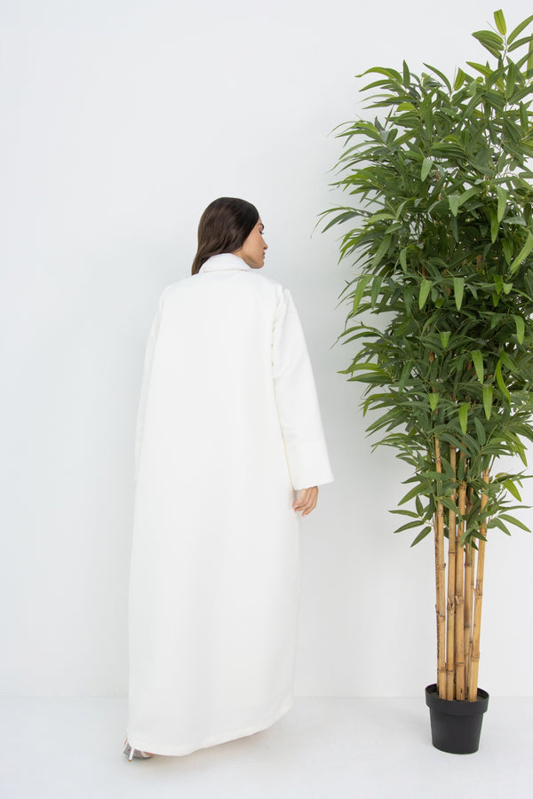 The White Stitched Abaya