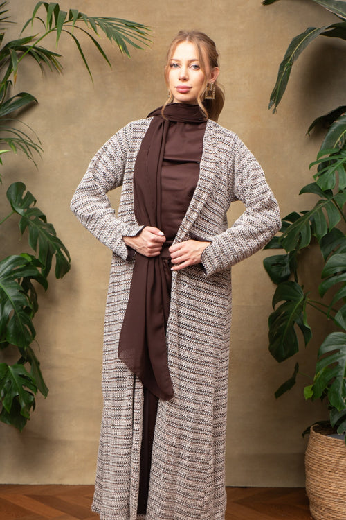 Velia in Burnished Copper Abaya