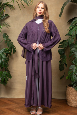 Vivienne in Orchid Lace Abaya
