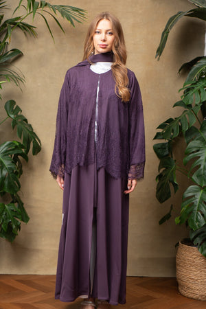 Vivienne in Orchid Lace Abaya
