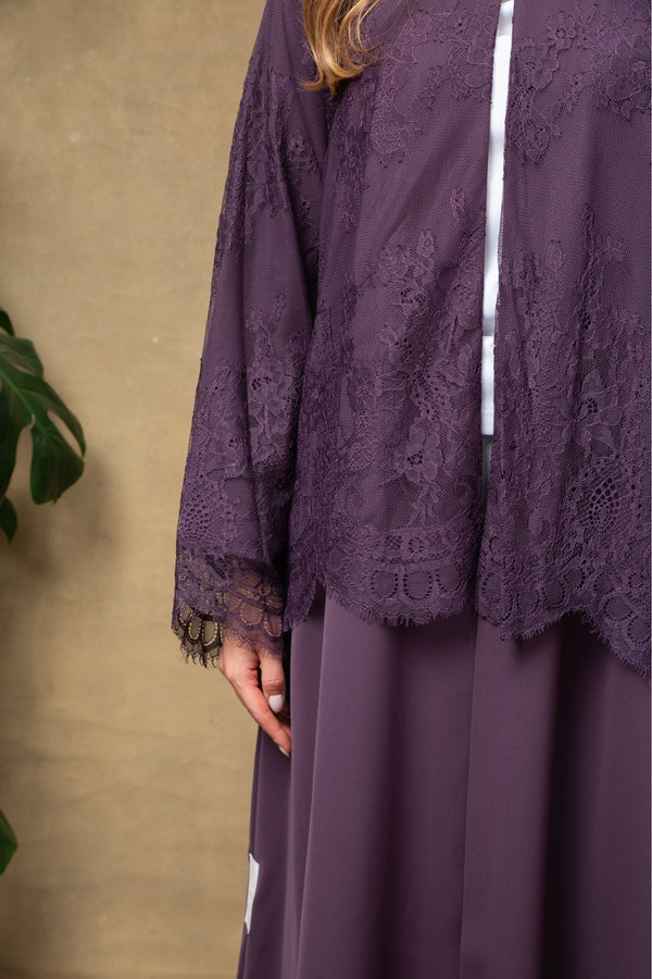 Vivienne in Orchid Lace Abaya