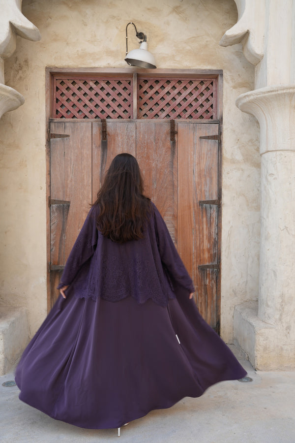 Vivienne in Orchid Lace Abaya