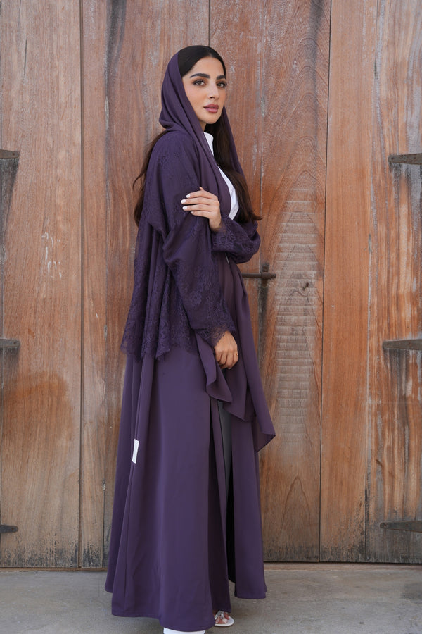 Vivienne in Orchid Lace Abaya